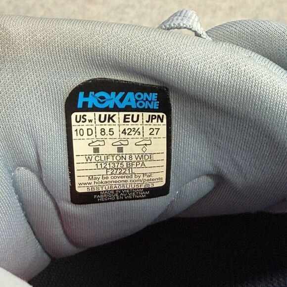 Hoka One ONe Womens Shoes Size 10 D Clifton 8 Grey Running Sneakers 1121375 BFPA - Picture 9 of 9